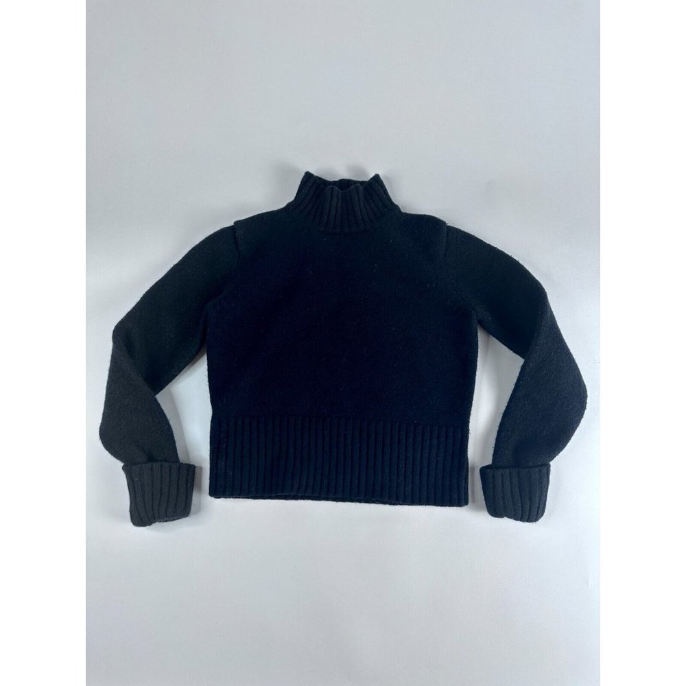 Ann Taylor 100% Italian Merino Wool Ribbed Turtleneck Chunky Knit Sweater XS.